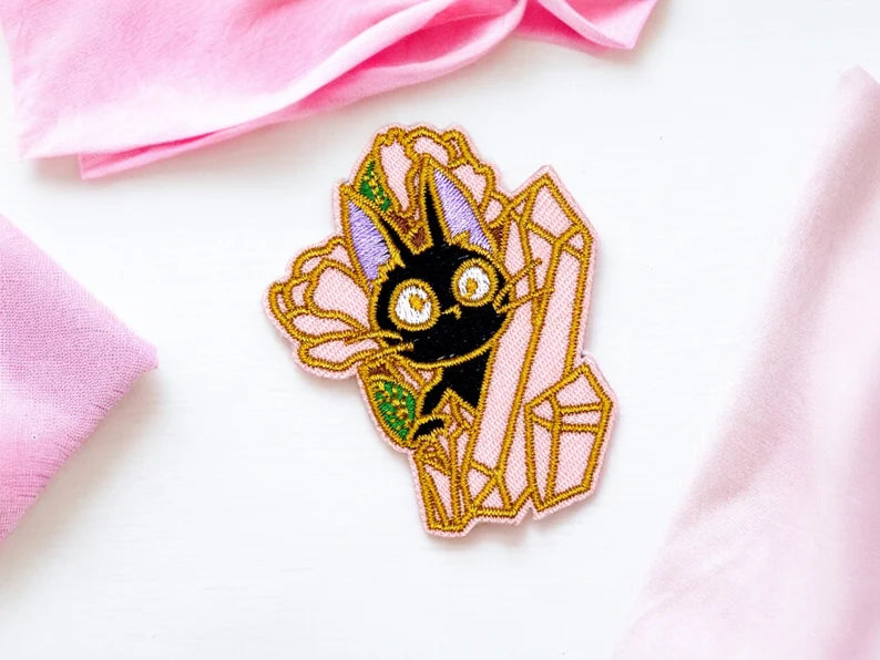 Embroidery Fabric | Kiki The Little Witch Iron-on Patch | Chat Noir Bakery | Jiji | Kawaii | Cute Cartoon