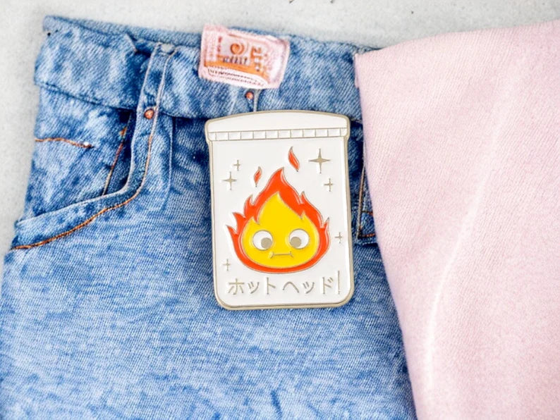 Email Brooch Pin | Moving Castle | Calcifer | Kawaii | Cute