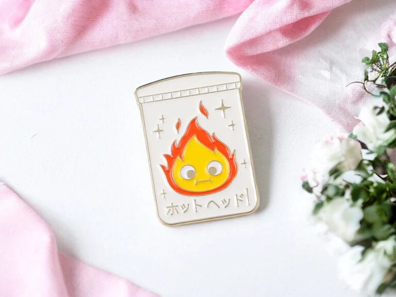 Email Brooch Pin | Moving Castle | Calcifer | Kawaii | Cute