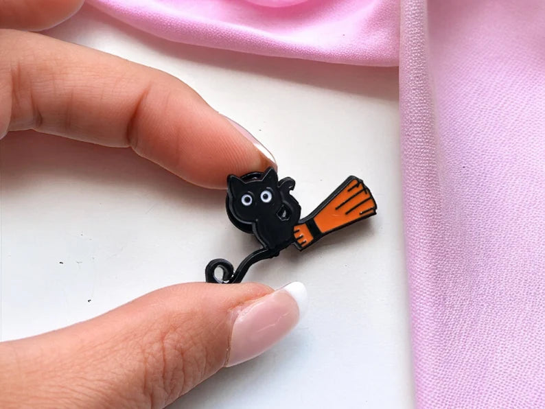 Email Brooch Pin | Kiki The Little Witch | Chat Noir Bakery | Jiji | Kawaii | Cute Cartoon