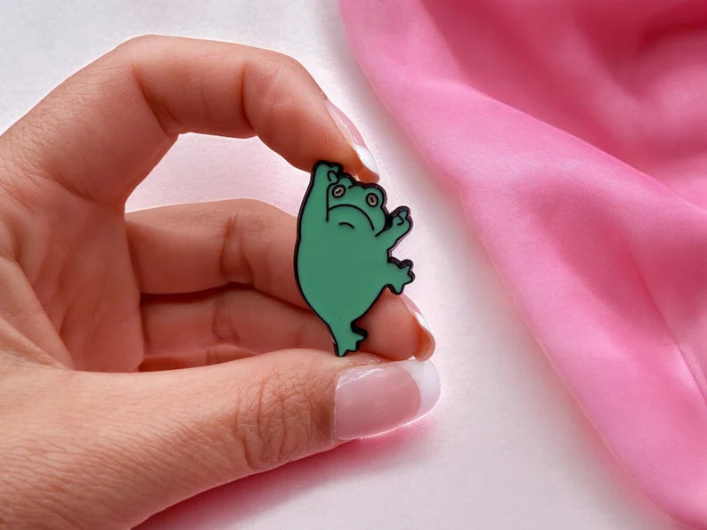 Email Brooch Pin | Frog Middle Finger | Fuck | Humor | Kawaii | Cute