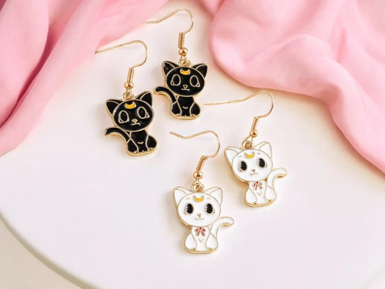 Boucles Oreilles | Pendants d'Oreilles |  Chats | Sailor Moon | Kawaii | Mignon