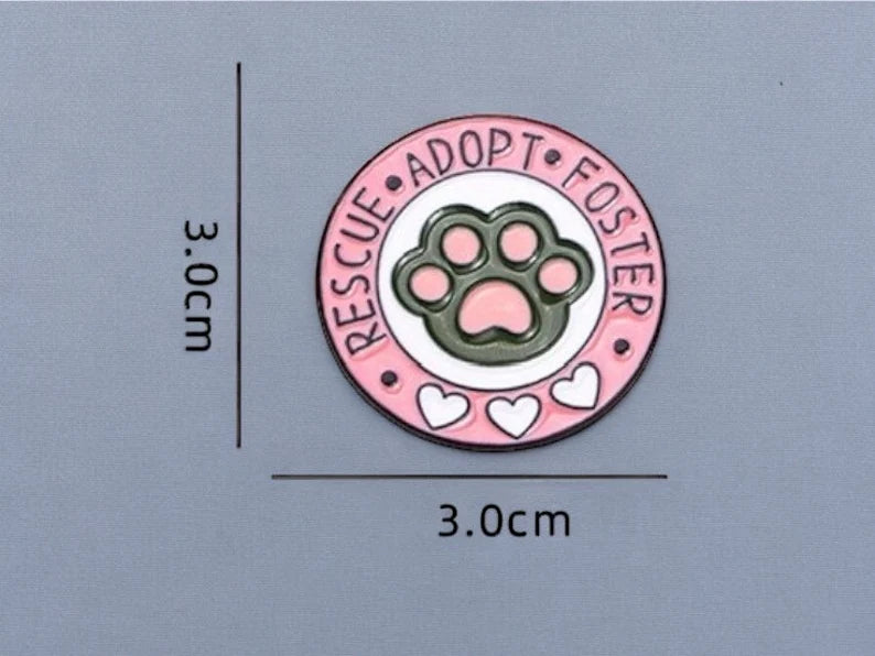 Pin's Broche Email | Badge Club | Rescue Adopt Foster | Chat Amoureux Pate de Chat | Kawaii