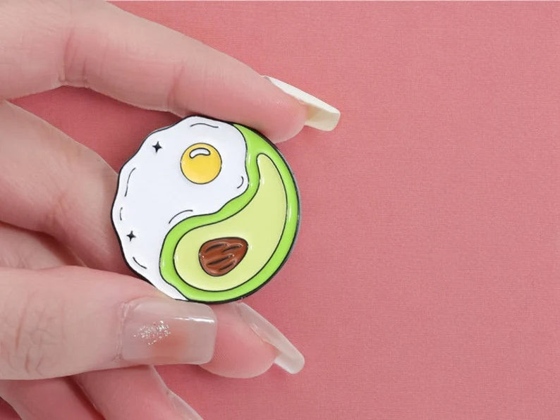 Email Brooch Pin | Avocado Sunglasses | Egg Avocado Breakfast | Kawaii Cute | Fun | Humor