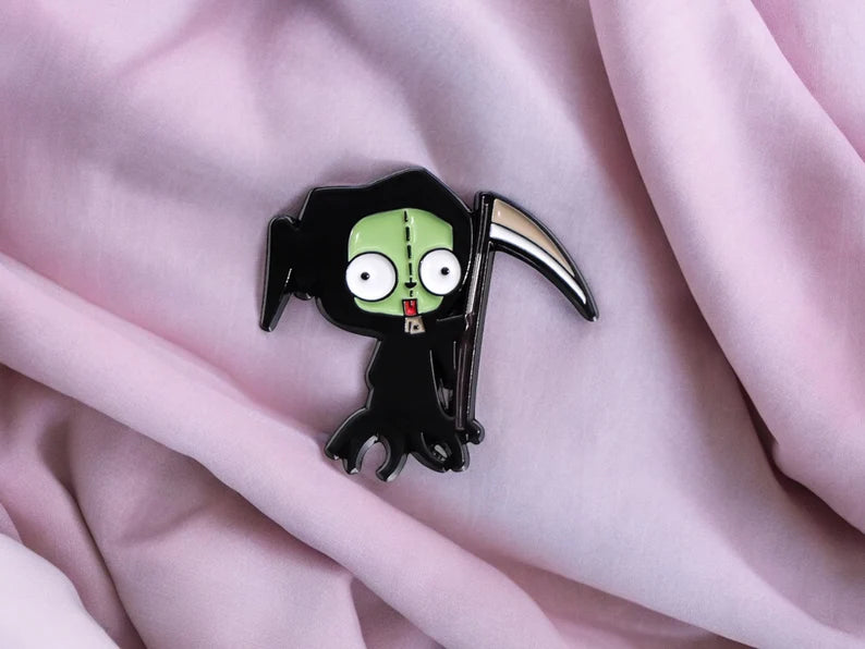 Pin's Broche Email | Mignon Extraterrestre Faucheuse OMG | Kawaii | Fun Humour