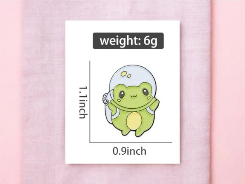 Email Brooch Pin | Frog Astronaut | Kawaii | Cosmonaut