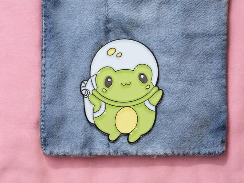 Email Brooch Pin | Frog Astronaut | Kawaii | Cosmonaut