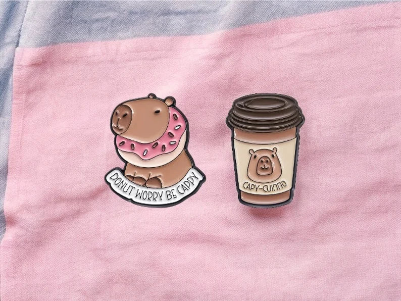 Pin's Broche Email | Thermos de Café | CaPPYccino | Capuccino | Mignon | Kawaii | Fun | Humour Cappy