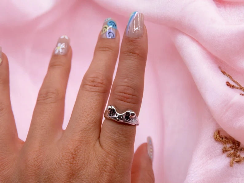 Ring Ring Jewelry Adjustable | Frog | Costume Jewelry | Silver | Kawaii | Cute