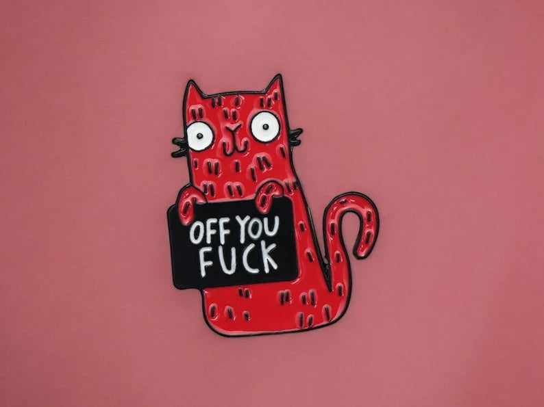 Pin's Broche Email | Chat Fuck you Off | Fuck | Humour | Kawaii | Mignon