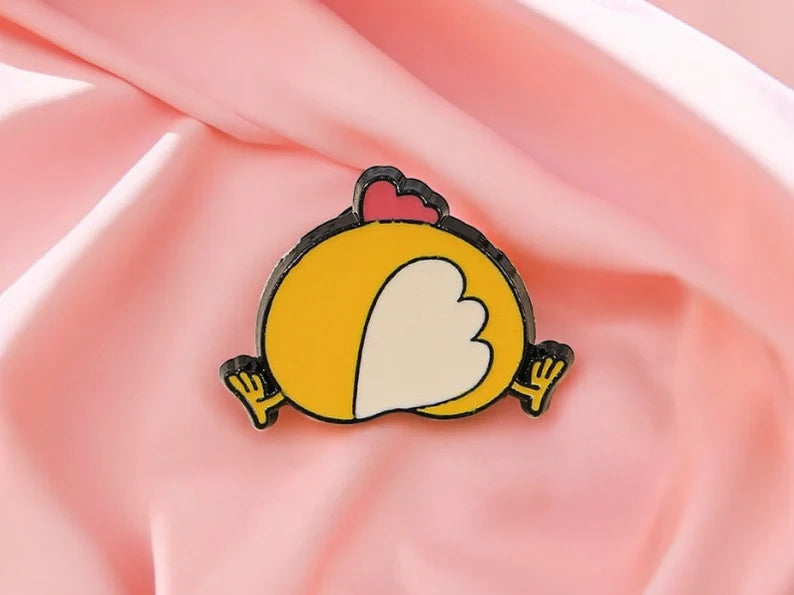 Email Brooch Pin | Behind, Animal Butts | Chicken Dog Pig | Kawaii | Fun | Cute Cartoon