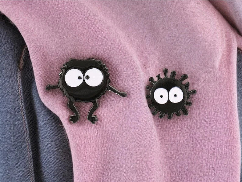 Set of 2 Enamel Brooch Pins | Totoro | Noiraudes | Totoro | Kawaii | Cute