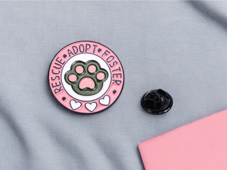 Pin's Broche Email | Badge Club | Rescue Adopt Foster | Chat Amoureux Pate de Chat | Kawaii