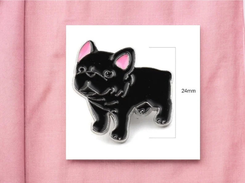 Email Brooch Pin | Black or White Bulldog Dog | Dog Lovers | Kawaii | Fun | Humor