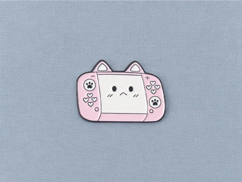 Pin's Broche Email | Chat Manette Console Jeux | Jeux Video | Chat | Kawaii | Fun | Humour