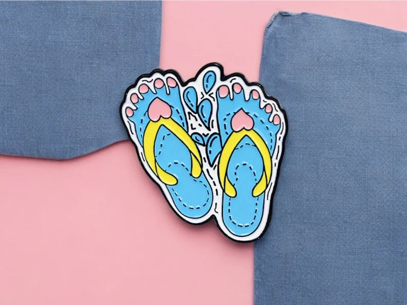 Email Brooch Pin | Flip-flops or Rollerblades | Speed ​​or Rest | Kawaii | Fun | Humor