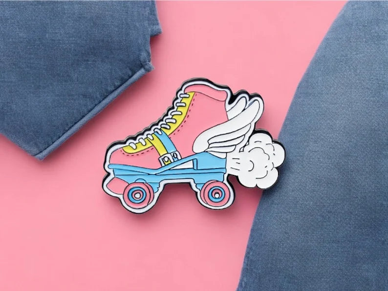 Email Brooch Pin | Flip-flops or Rollerblades | Speed ​​or Rest | Kawaii | Fun | Humor