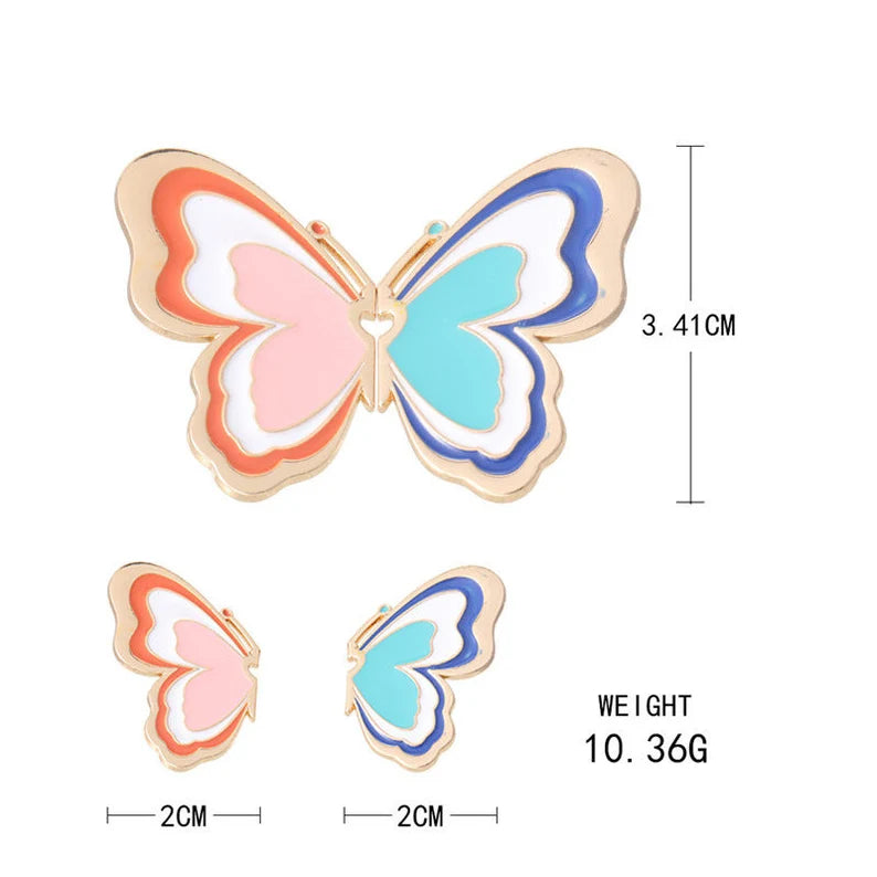 Set of 2 Enamel Brooch Pins | To share | Butterfly cut in 2 | BFF or Couple | Kawaii | Cute Butterfly