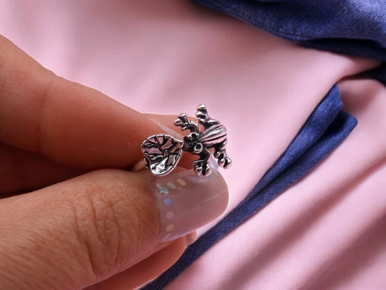 Ring Ring Jewelry Adjustable | Frog | Costume Jewelry | Silver | Kawaii | Cute