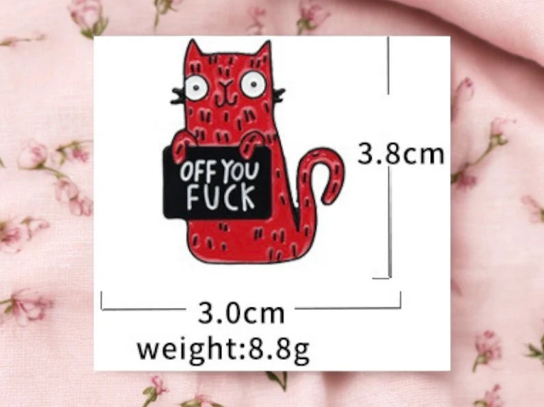 Pin's Broche Email | Chat Fuck you Off | Fuck | Humour | Kawaii | Mignon