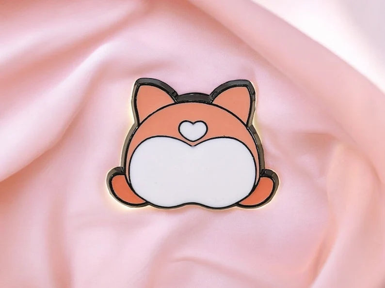 Email Brooch Pin | Behind, Animal Butts | Chicken Dog Pig | Kawaii | Fun | Cute Cartoon