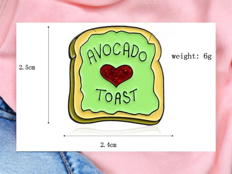 Pin's Broche Email | Avocat | Avocado Toast | Kawaii Mignon | Fun | Humour