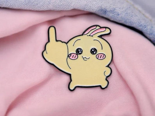 Email Brooch Pin | Cute Character Middle Finger | Fuck | Humor | Kawaii | Cute