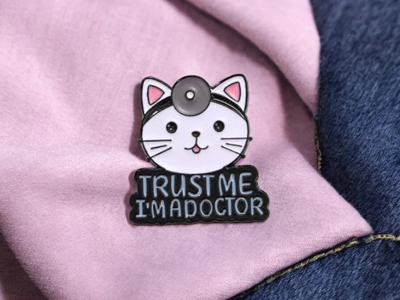 Email Brooch Pin | Cat or Dog Doctor | Humor DuckTor | Medicine | Kawaii | Fun | Humor