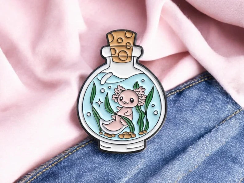 Pin's Broche Email | Amphibiens | Axolotl | Kawaii | Fun | Humour Mignon