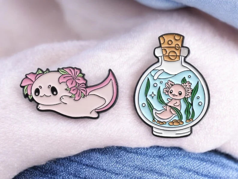 Pin's Broche Email | Amphibiens | Axolotl | Kawaii | Fun | Humour Mignon