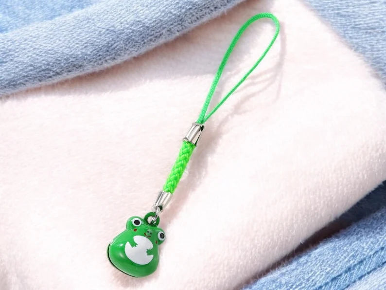 Bell Pendant Bag or Phone | Frog | Bell | Kawaii | Cute | Metal Bag Pendant