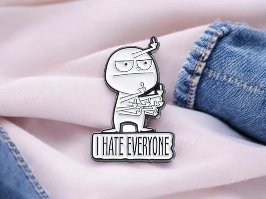 Email Brooch Pin | Cute Character Middle Finger | Fuck | Humor | Kawaii | Cute | Looking forward everyone