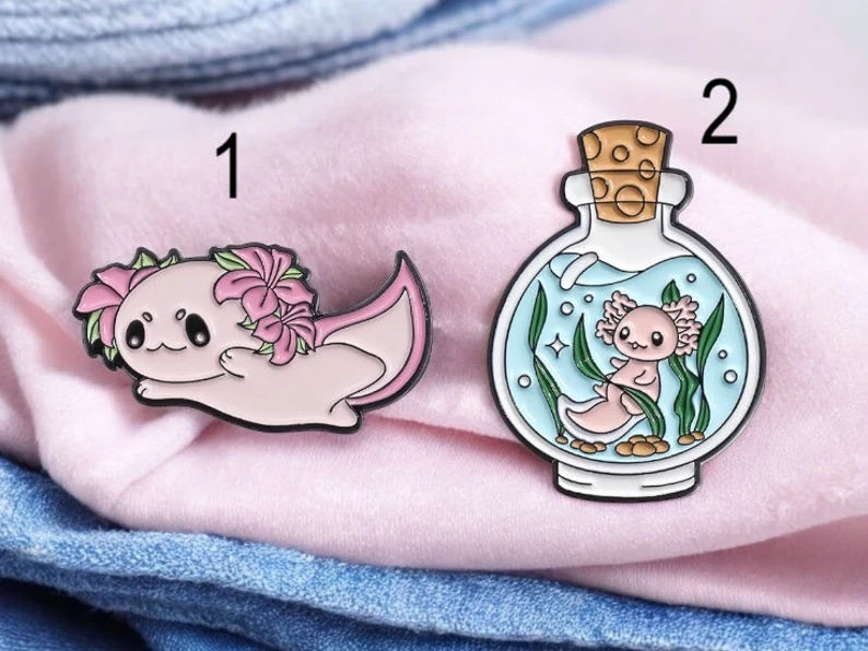 Pin's Broche Email | Amphibiens | Axolotl | Kawaii | Fun | Humour Mignon