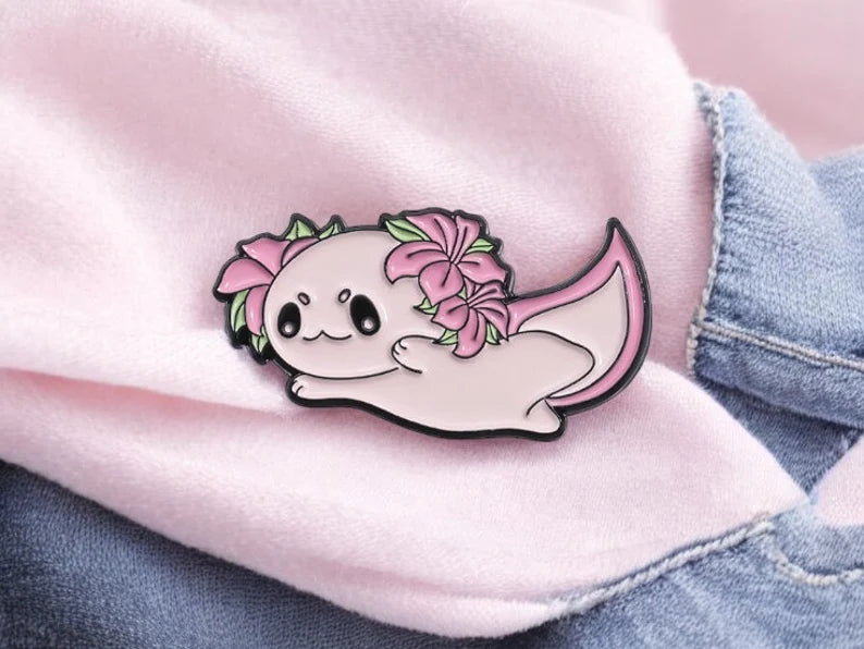 Pin's Broche Email | Amphibiens | Axolotl | Kawaii | Fun | Humour Mignon