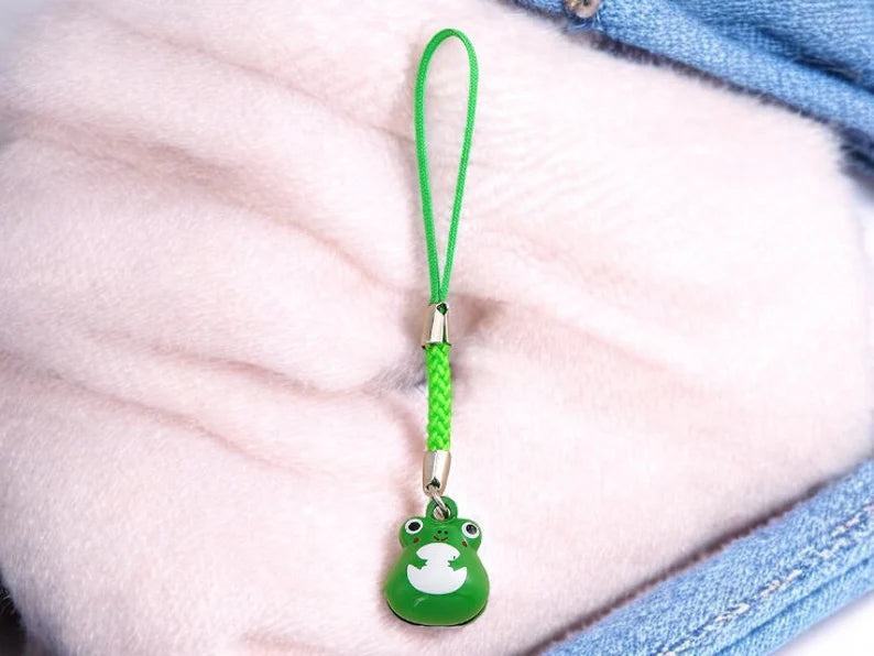 Bell Pendant Bag or Phone | Frog | Bell | Kawaii | Cute | Metal Bag Pendant