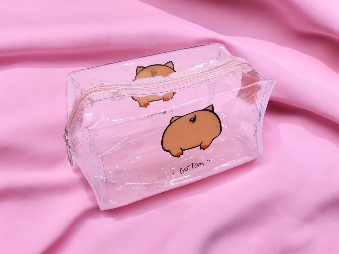 Pochette Rangement Trousse | Trousse de Maquillage | Mignon Cul Fesses Cochon | Kawaii Mignon Humour