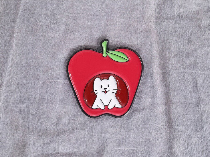 Pin's Broche Email | Chat Fruits | Orange, Poire et Pomme | Kawaii | Fun | Humour