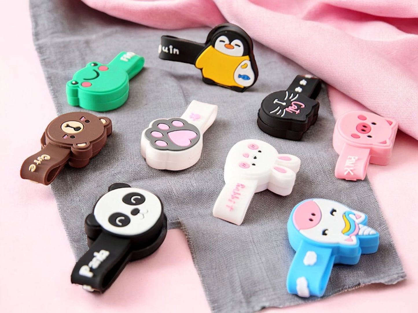 USB Cable or Mobile Charger Protection | Anti-Break Sleeve | Protection Device | Pig | Cute Animals | Silicone