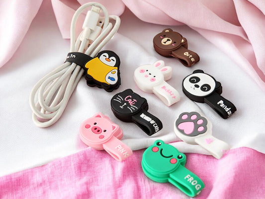 USB Cable or Mobile Charger Protection | Anti-Break Sleeve | Protection Device | Pig | Cute Animals | Silicone