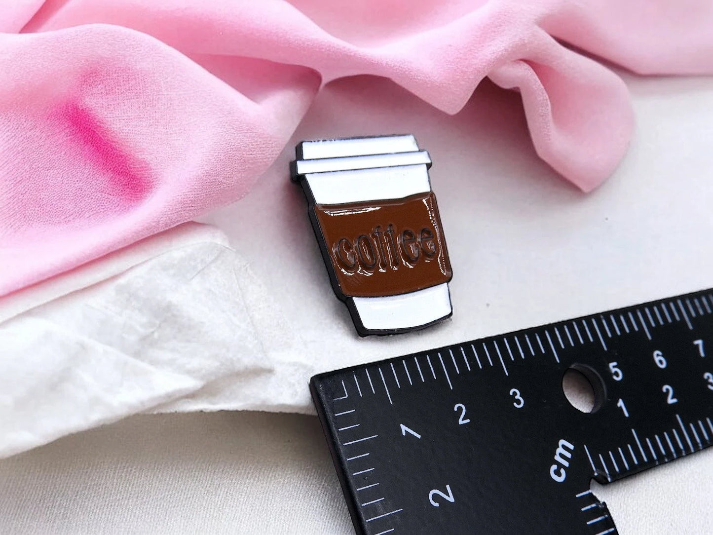 Pin's Broche Email | Thermos de Café | Coffee | Marron et Blanc | Mignon |Kawaii | Fun | Humour