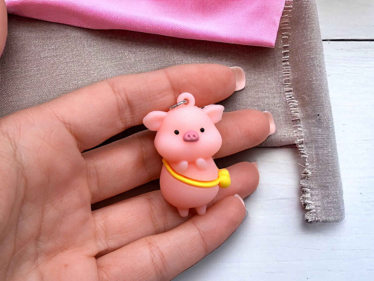 Silica Gel Silicone Pendant | Cute Pig Sweet Hoodie | Cute | Comic Strip | Kawaii