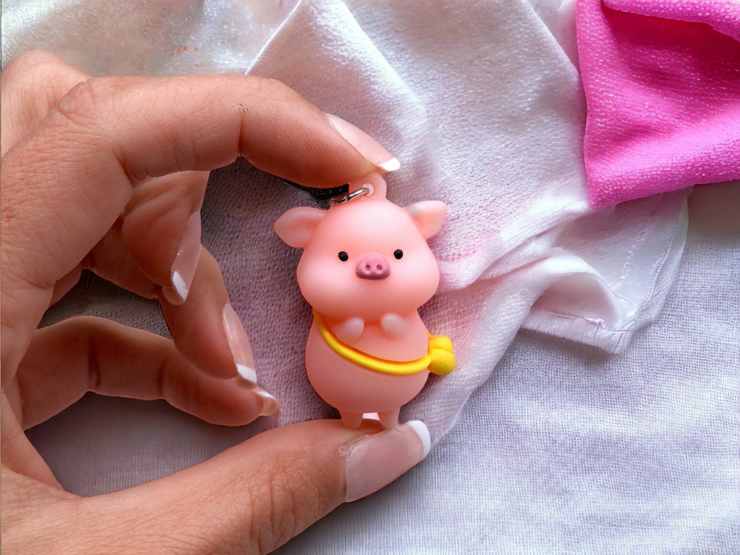 Silica Gel Silicone Pendant | Cute Pig Sweet Hoodie | Cute | Comic Strip | Kawaii