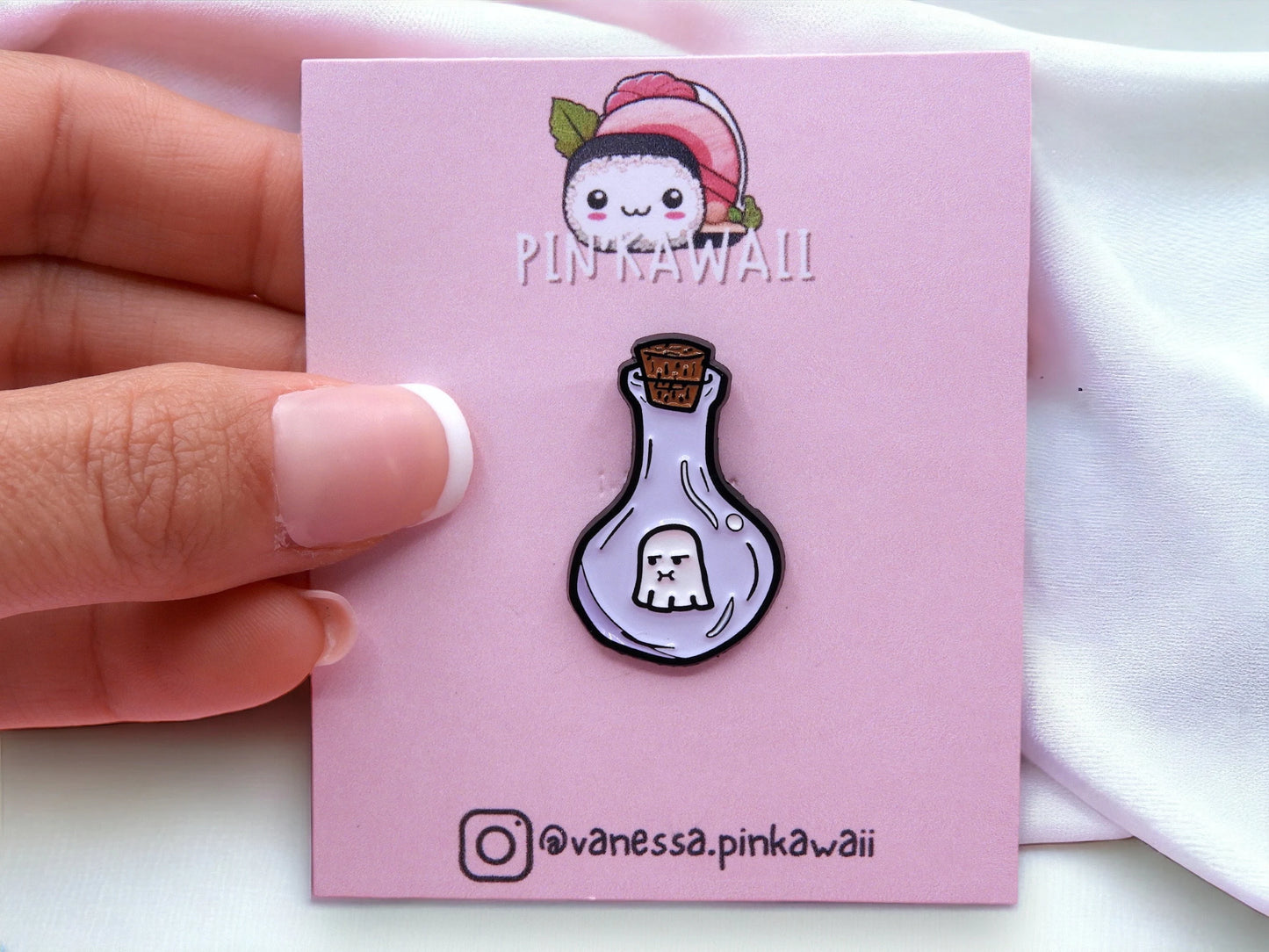 Pin's Broche Email | Potion Magique | Fiole | Abeille ou Fantome | Kawaii | Mignon