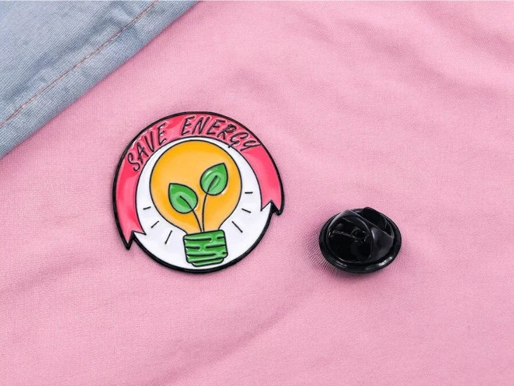 Pin's Broche Email | Save Water | Save Energie | Environnement Green | Kawaii | Fun | Humour