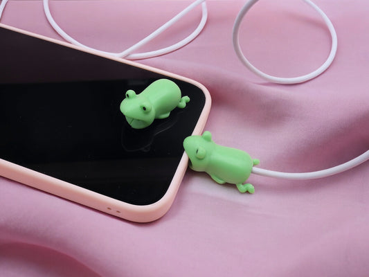 Protection Cable USB ou Chargeur Mobile | Anti- Rupture Manchon | Dispositif Protection |  Grenouille | Animaux Mignons | Silicone